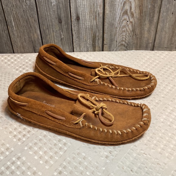 Minnetonka double bottom softsole moccasins men's - Picture 3 of 6